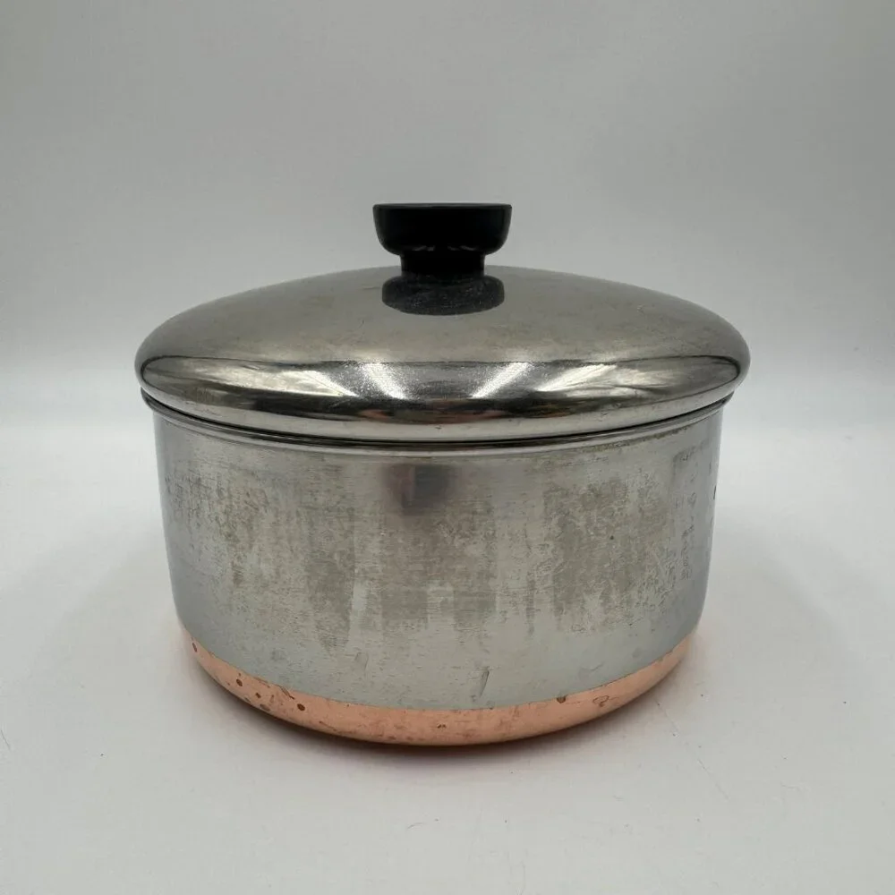 Vintage RevereWare 2qt Copper Bottom Sauce Pan w/Lid